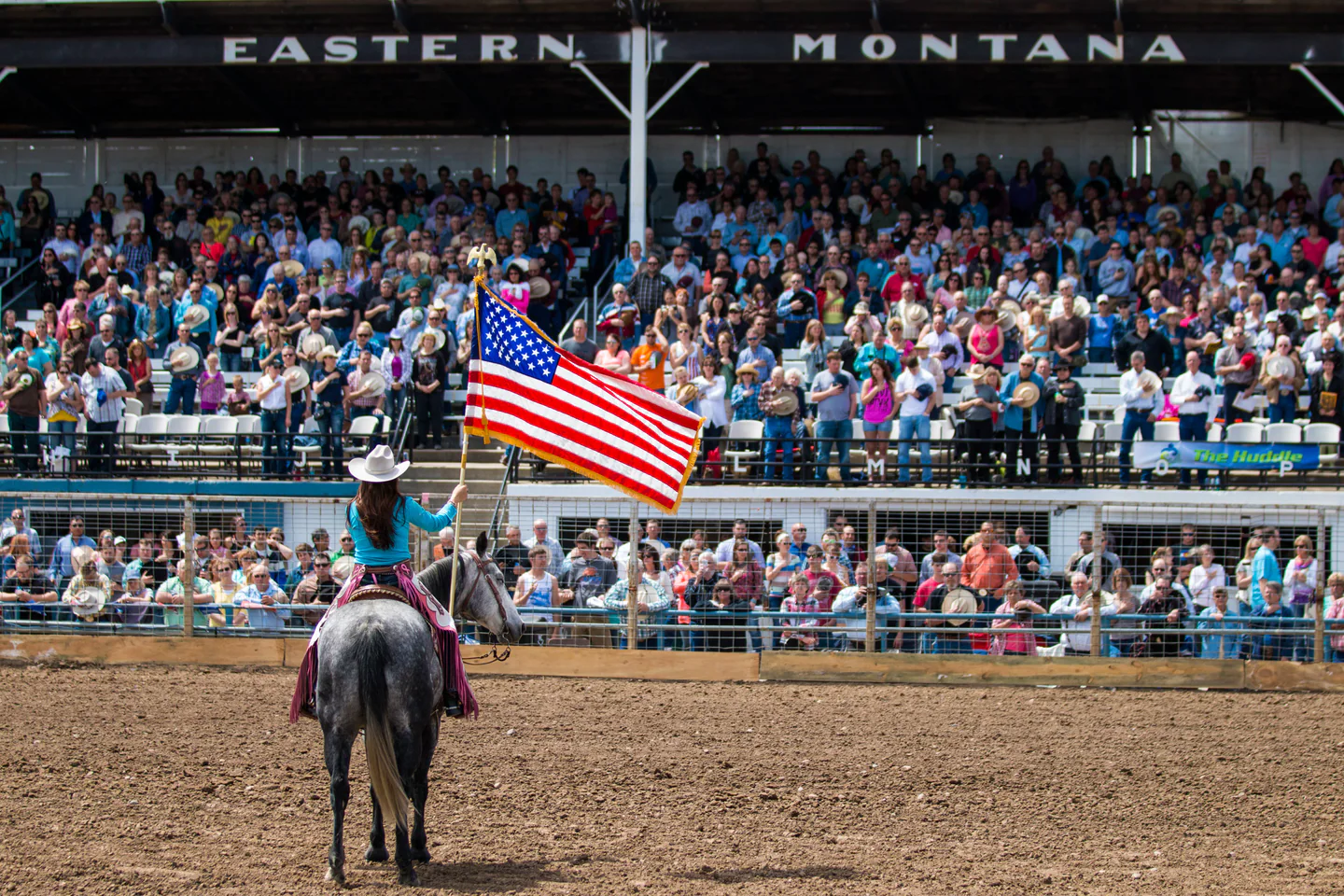 Star Spangled Banner on horseback in Montana