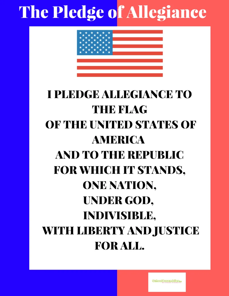 Color Pledge of Allegiance printable