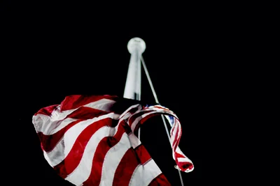 Teacher with flag